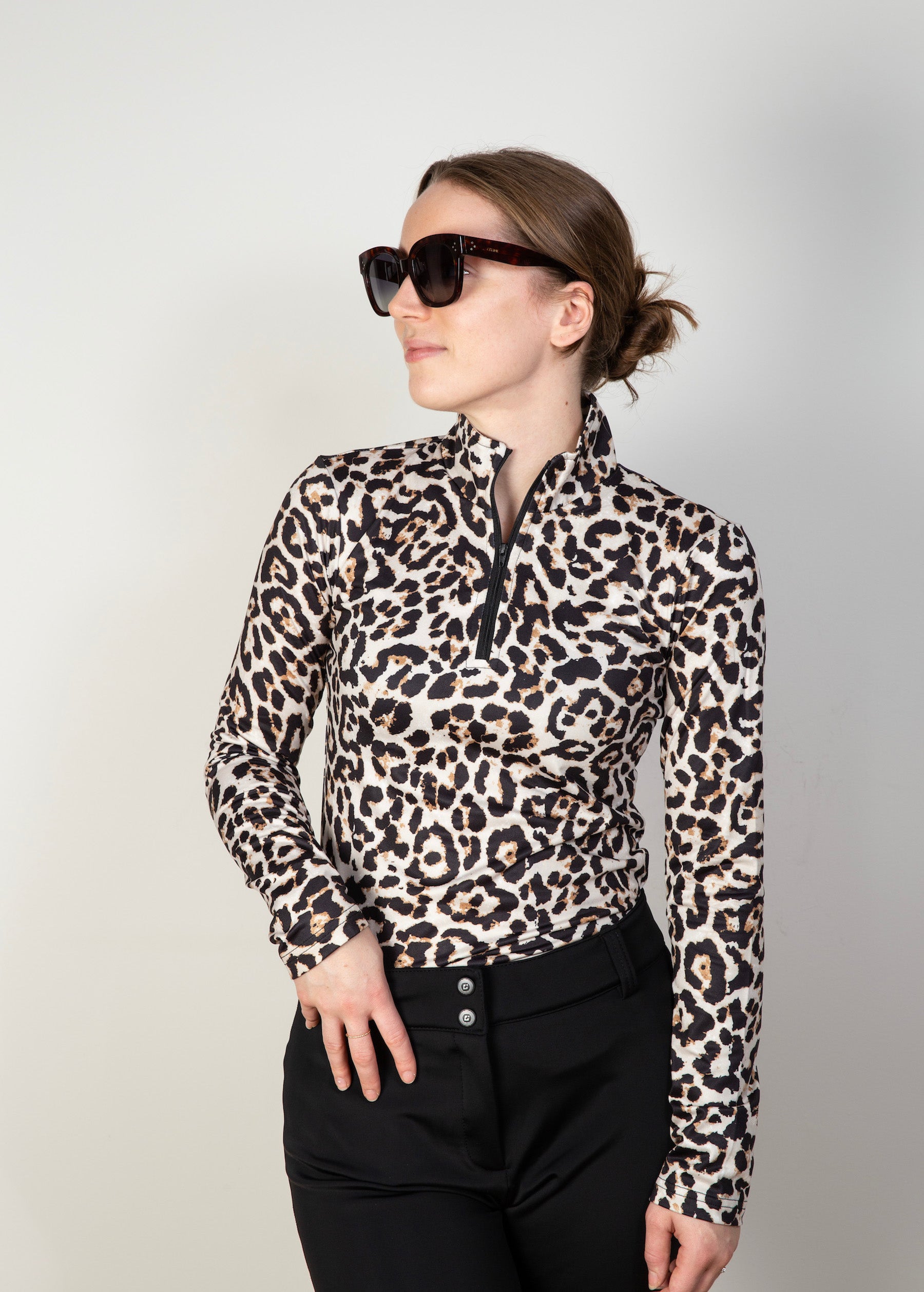 Dames skipully met panterprint